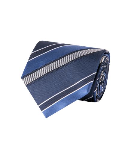 Giorgio Cosani Navy Shades of Blue Multi Stripe Silk Tie