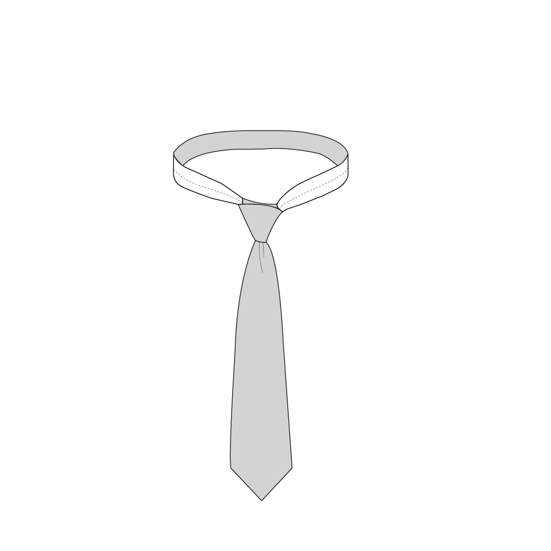 Step 1 Drape tie around your neck with the face of the tie is double the length of the thinner side.